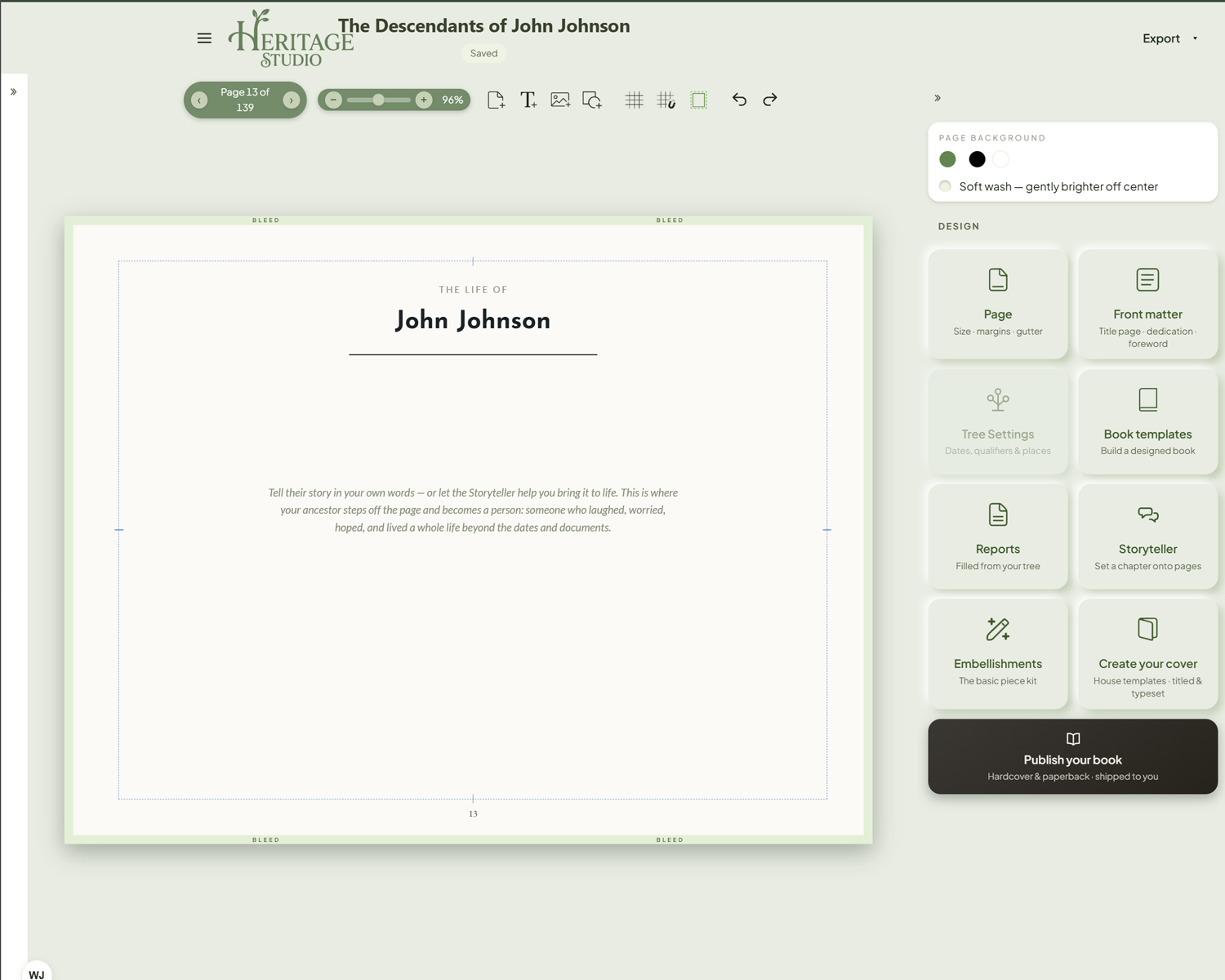 The Life-of page every ancestor gets — reserved for their story, in your own words or the Storyteller's
